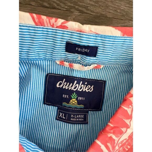 NWOT Chubbies Men’s The Coral Frondzy Button Front Friday Shirt Size XL - Picture 3 of 3